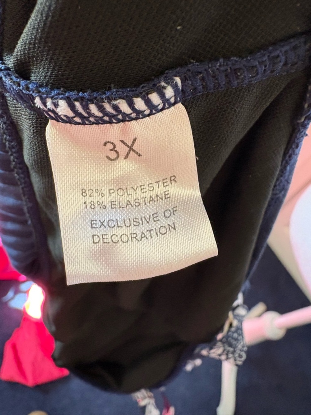 Women’s Navy Ruffled Halter Swim Top - Picture 3 of 3